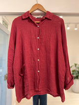 Camisa Libia bordó