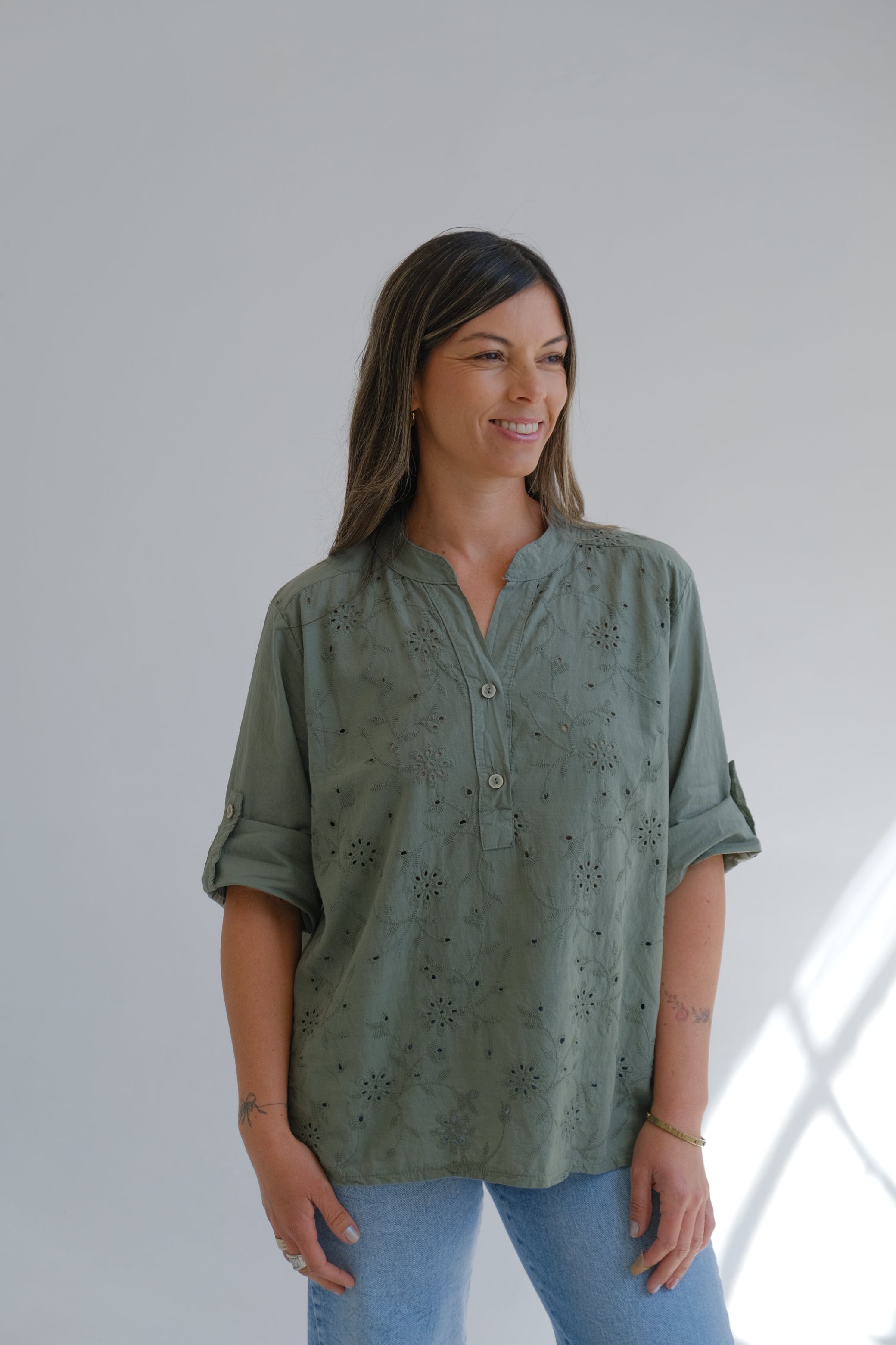 Blusa Gardenia Verde Seco