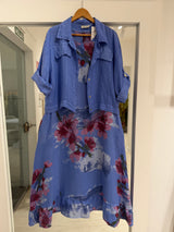 Set de vestido y casaca Celeste fuerte