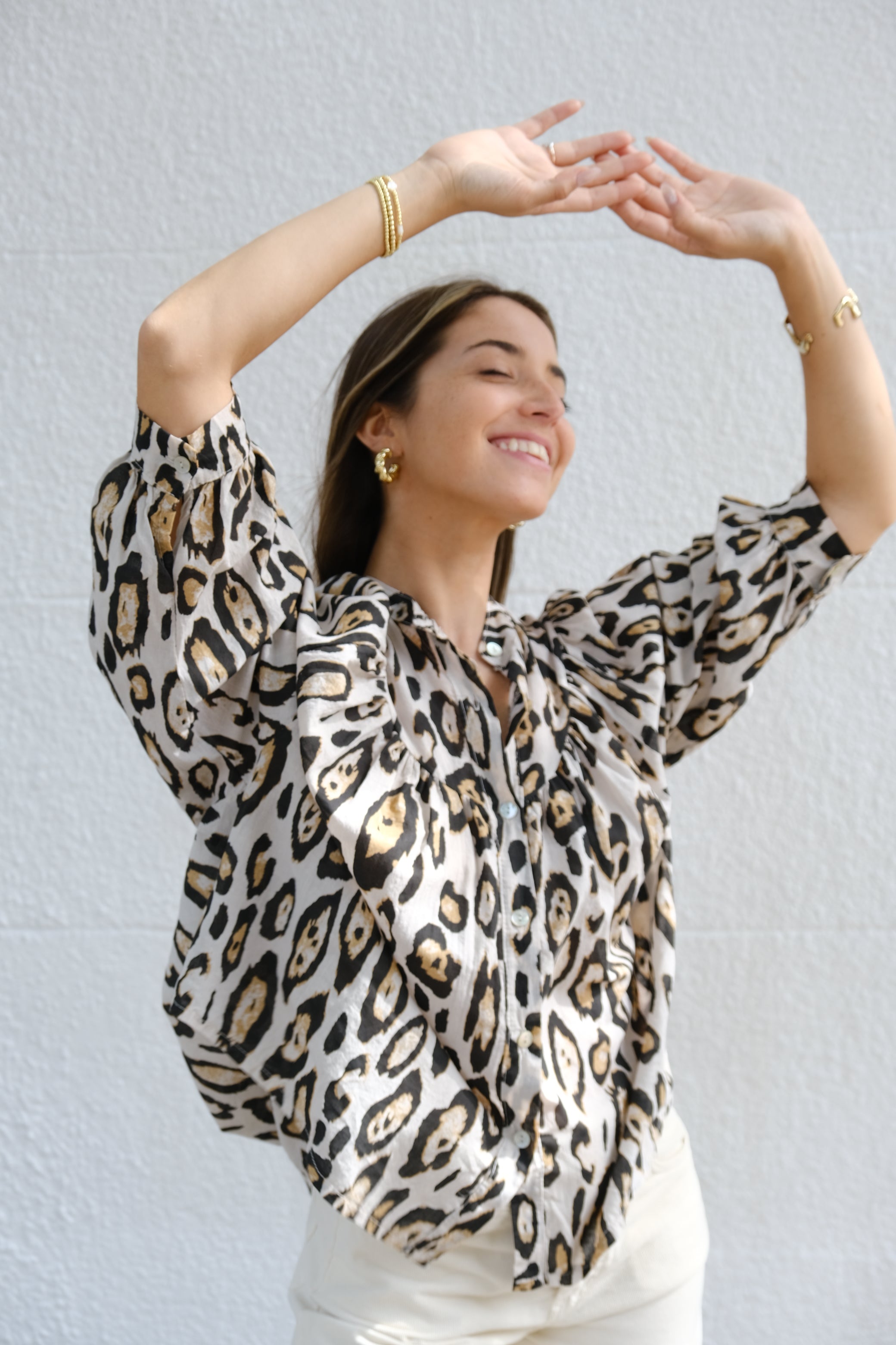 Camisa Agata Print Crudo