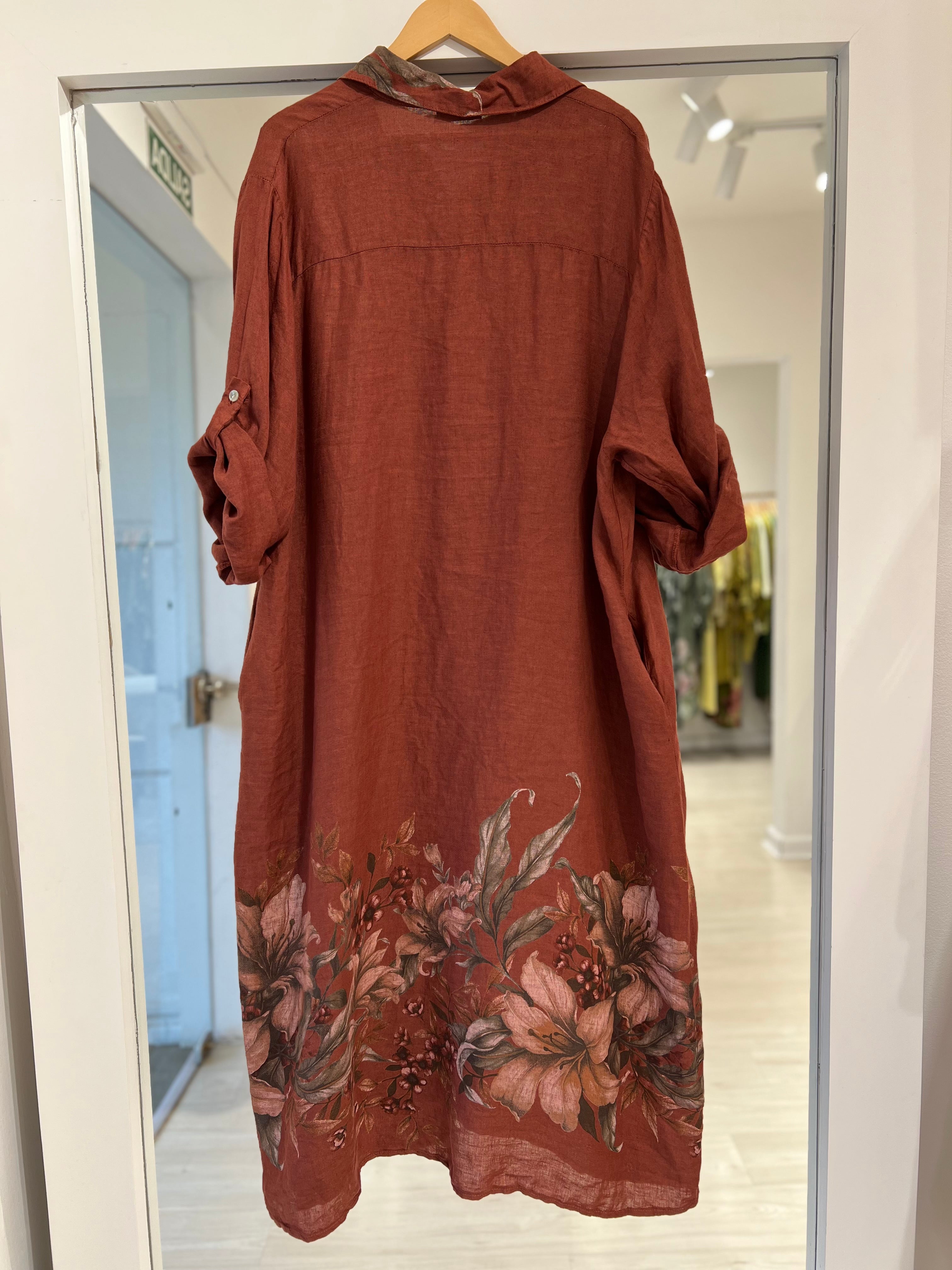 Vestido Marea terracota