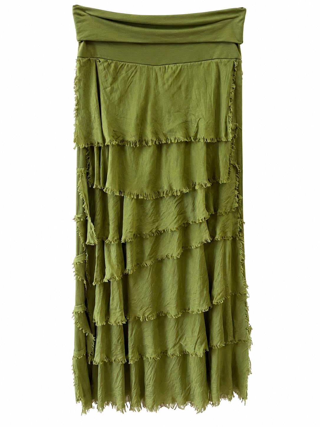 Pollera muna verde pistacho
