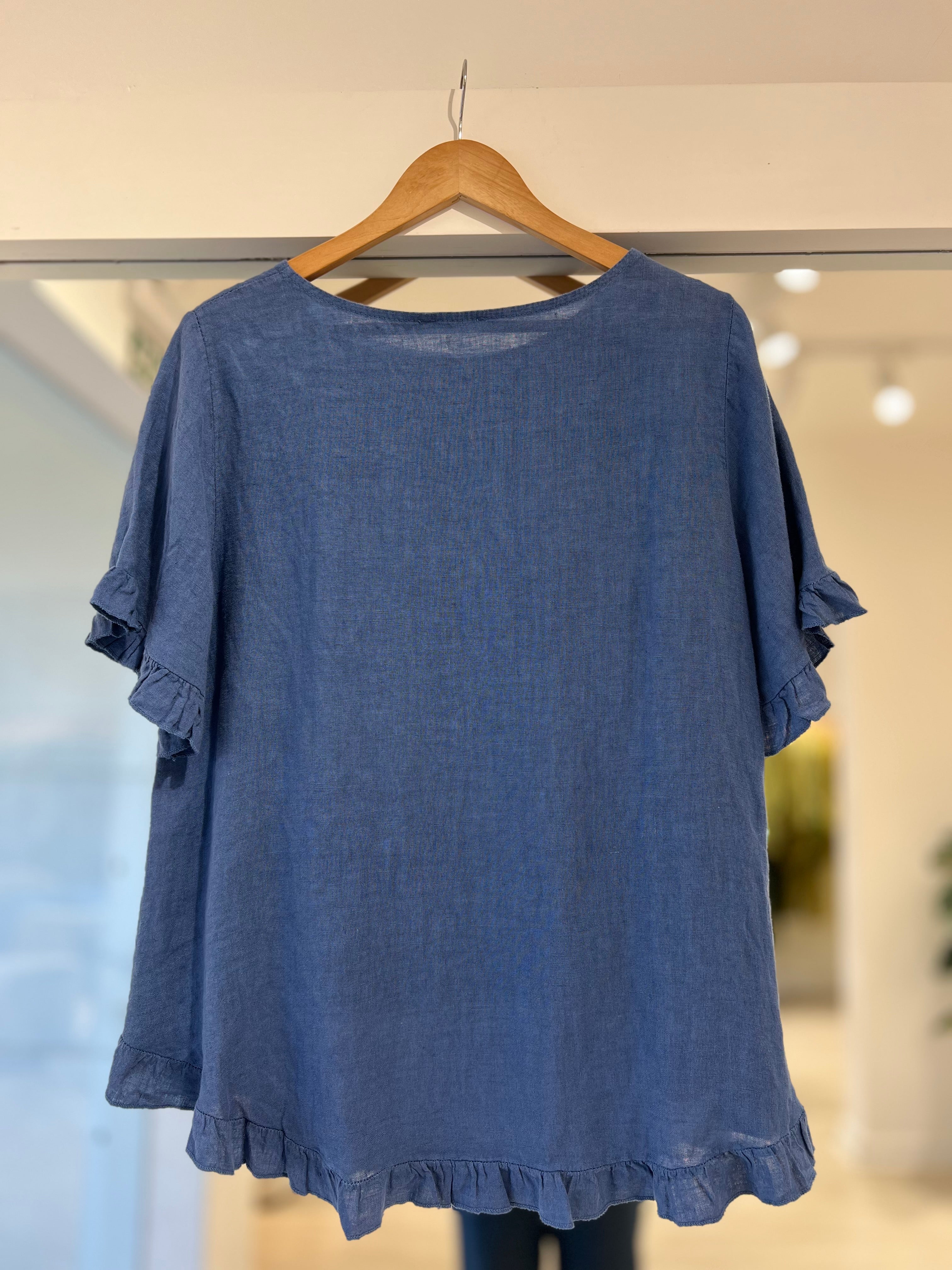 blusa Marina azul jean