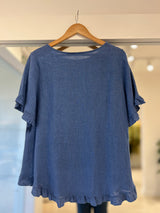 blusa Marina azul jean