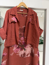 Set de vestido y casaca Terracota
