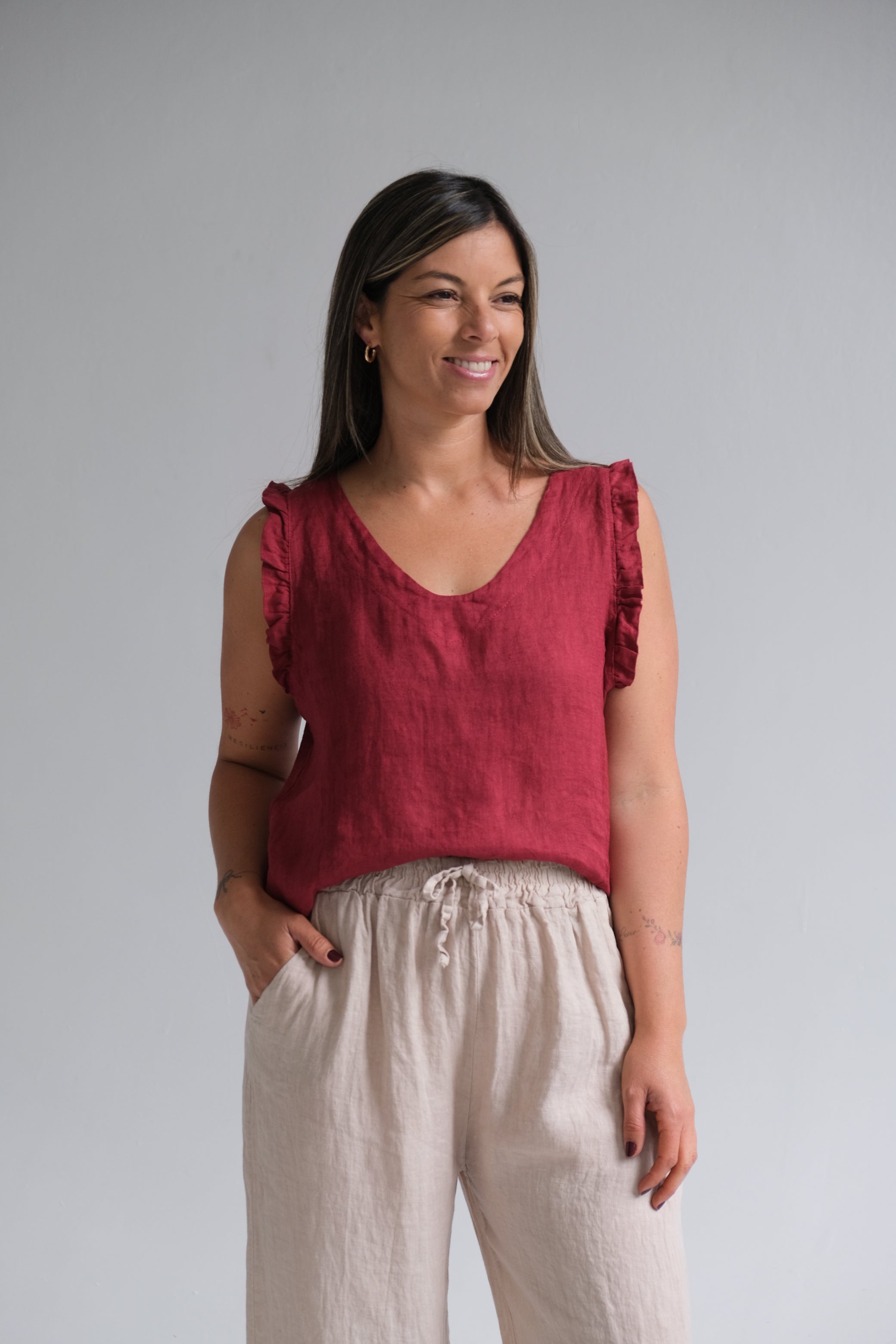 Musculosa Betiana Bordeaux