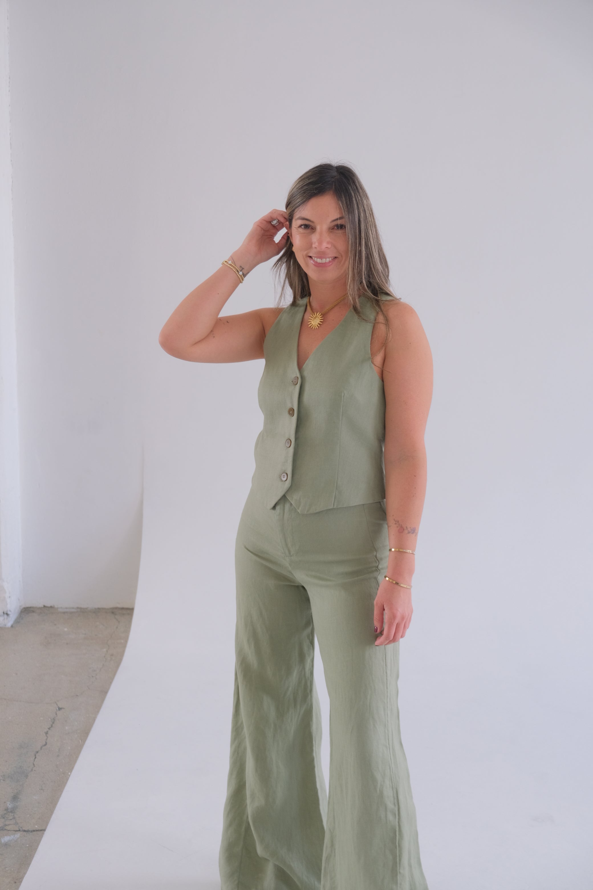 Pantalón Bruna Verde Seco CÁPSULA