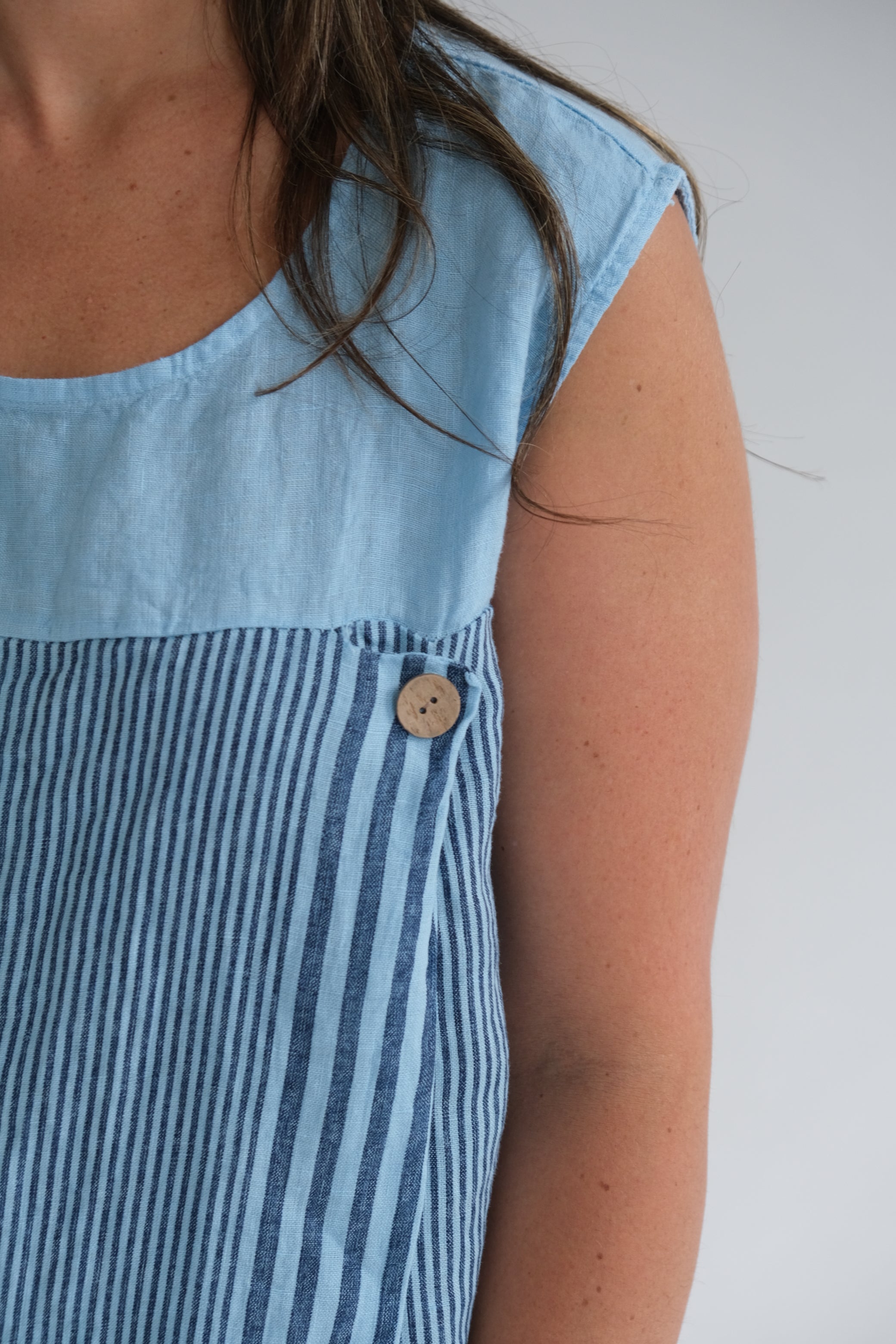 Musculosa Rayas Celeste