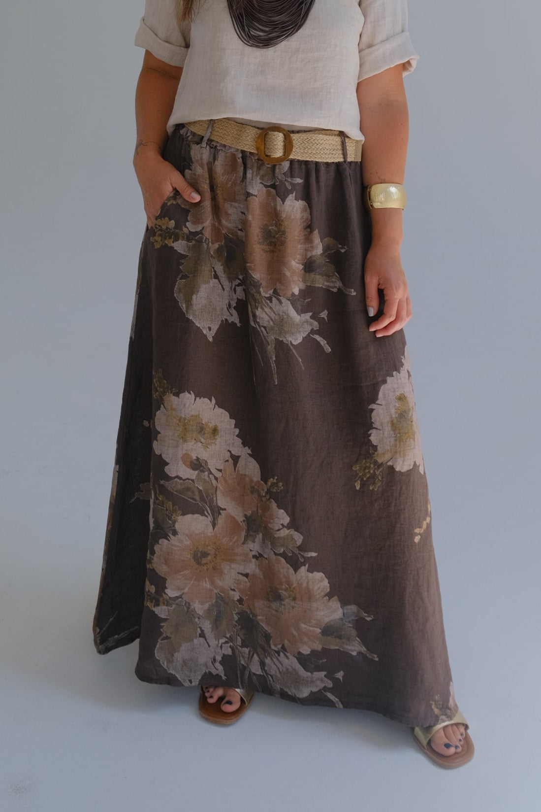 Falda Flora Chocolate