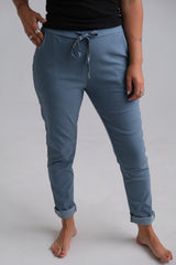 Pantalón Strech Recto Celeste Jean