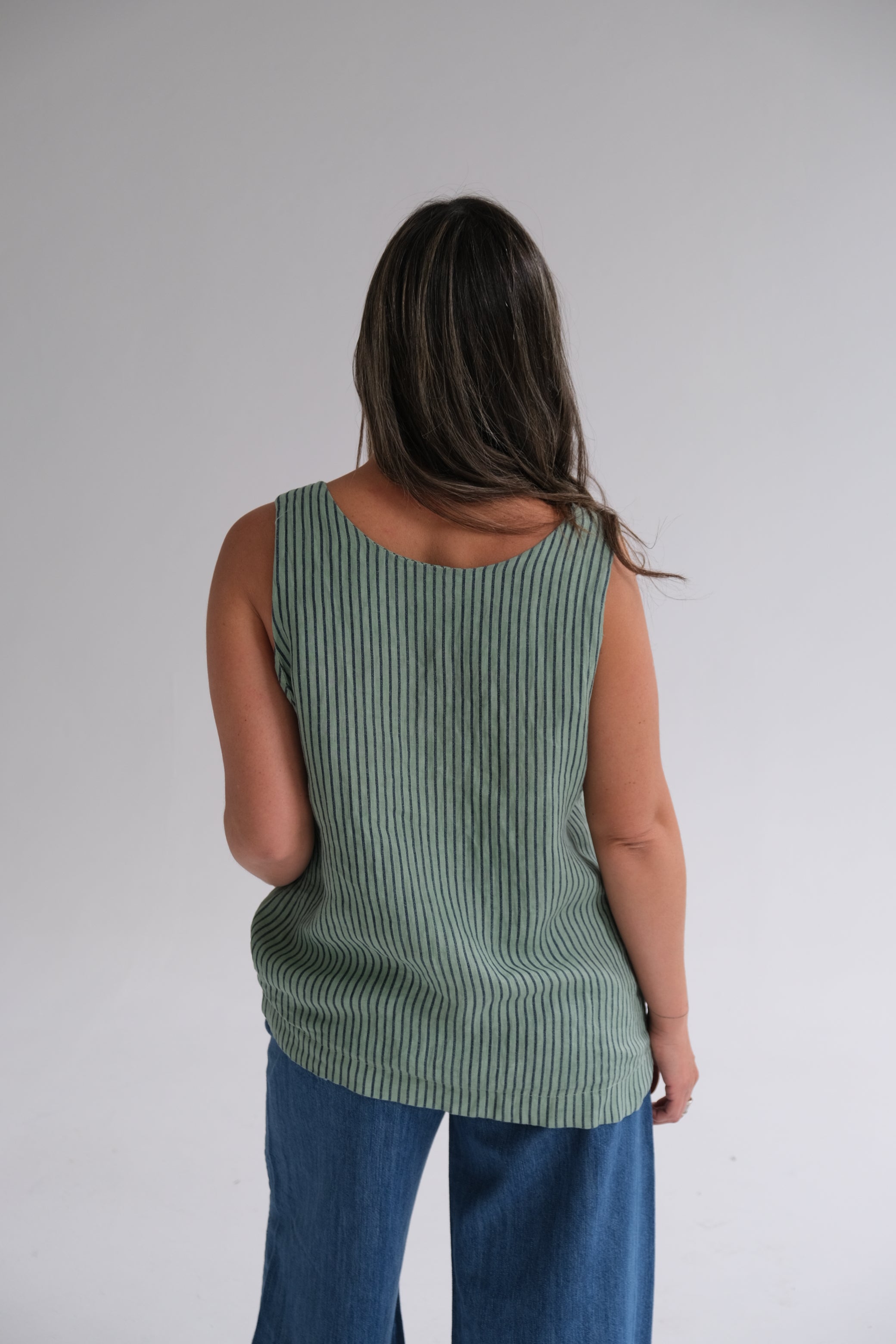 Musculosa Rayas Back Verde