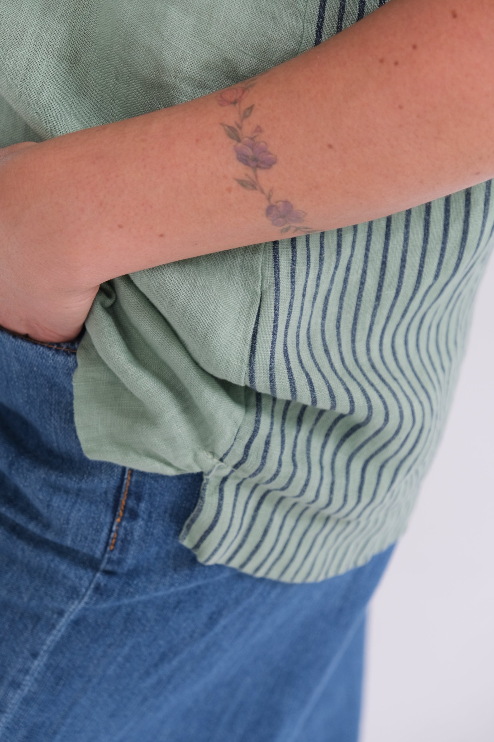 Musculosa Rayas Back Verde