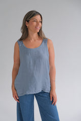 Musculosa Rayas Back Azul Jean