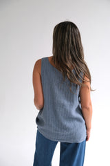 Musculosa Rayas Back Azul Jean