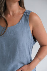 Musculosa Rayas Back Azul Jean