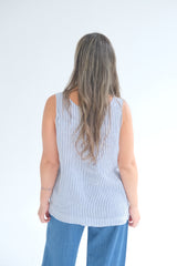 Musculosa Rayas Back Blanca