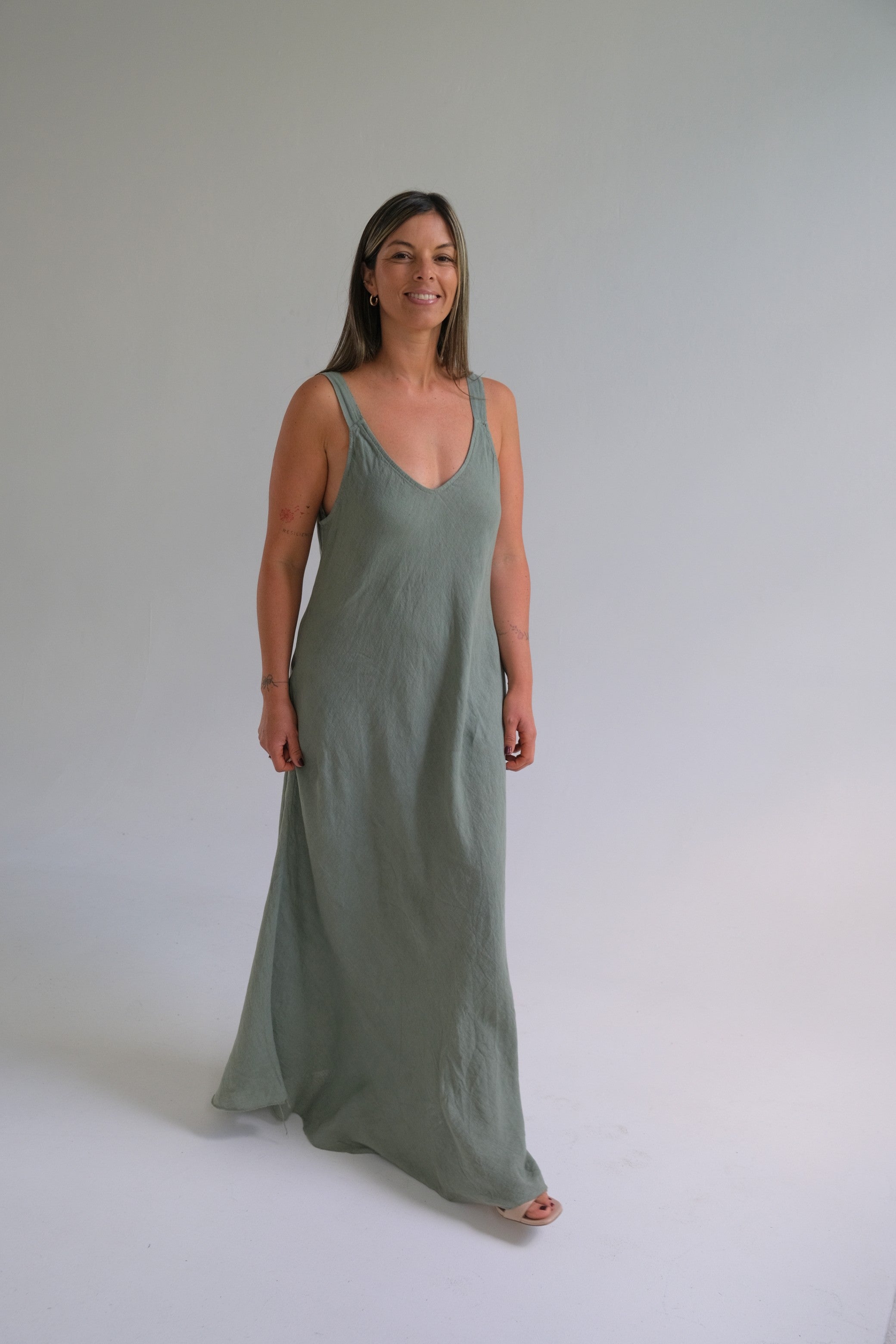 Vestido Luisana Verde Seco