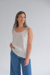 Musculosa Rayas Back Blanca