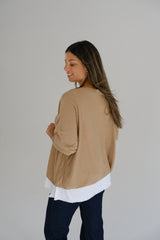 Sweater Doble Liso Camel