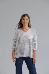 Sweater Hibisco Gris