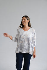 Sweater Hibisco Gris