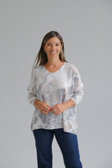 Sweater Hibisco Gris