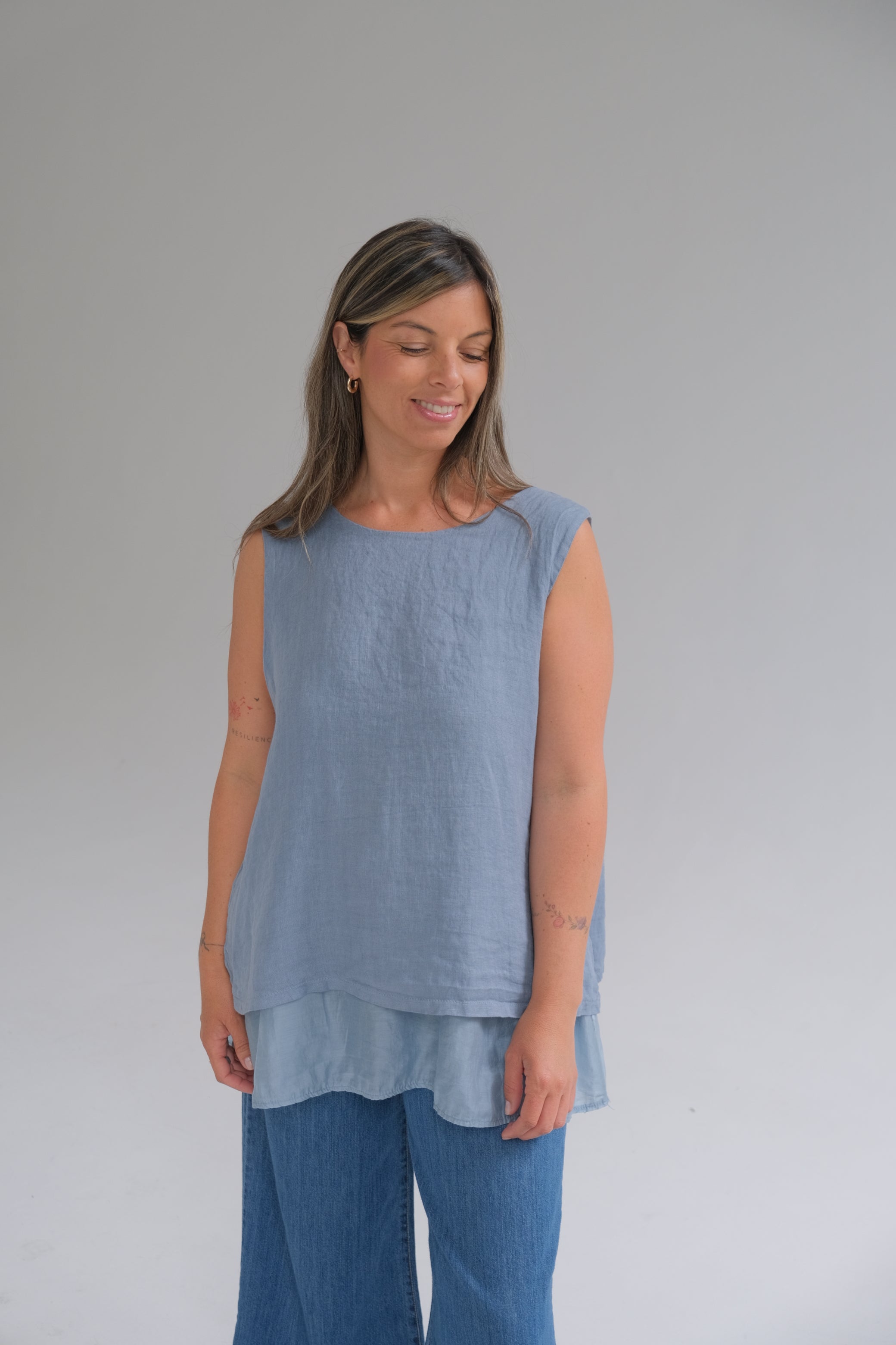 Musculosa Bluma Azul Jean