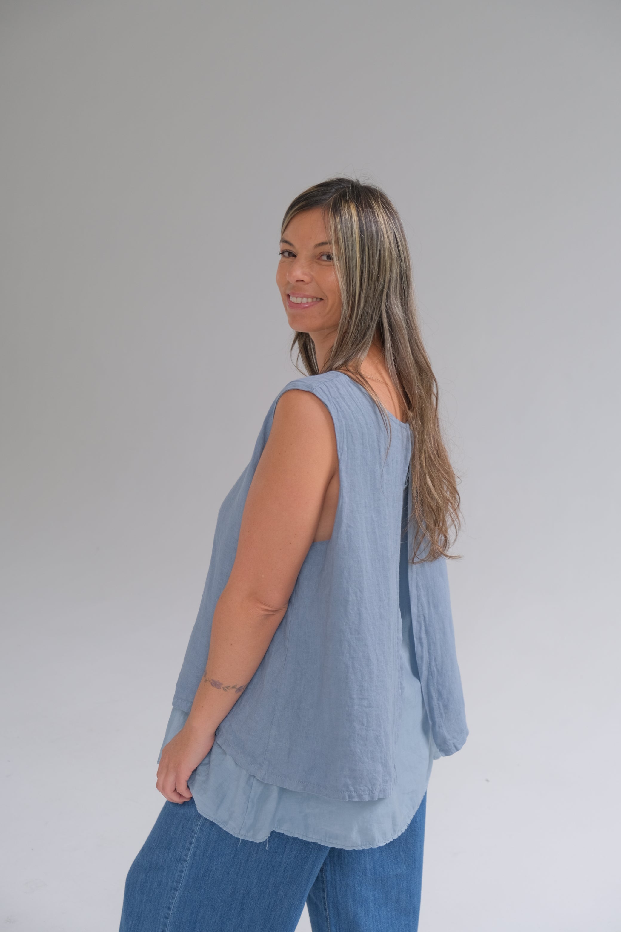 Musculosa Bluma Azul Jean