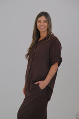 Camisa Aleli  basica chocolate