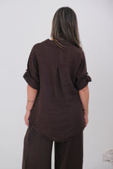 Camisa Aleli  basica chocolate