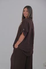 Camisa Aleli  basica chocolate