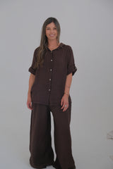 Camisa Aleli  basica chocolate