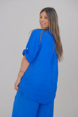 Camisa Aleli básica azul Francia