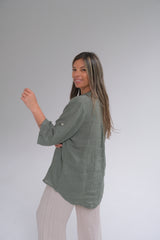 Camisa Aleli básica verde seco