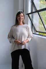Sweater Detalle Botones Beige