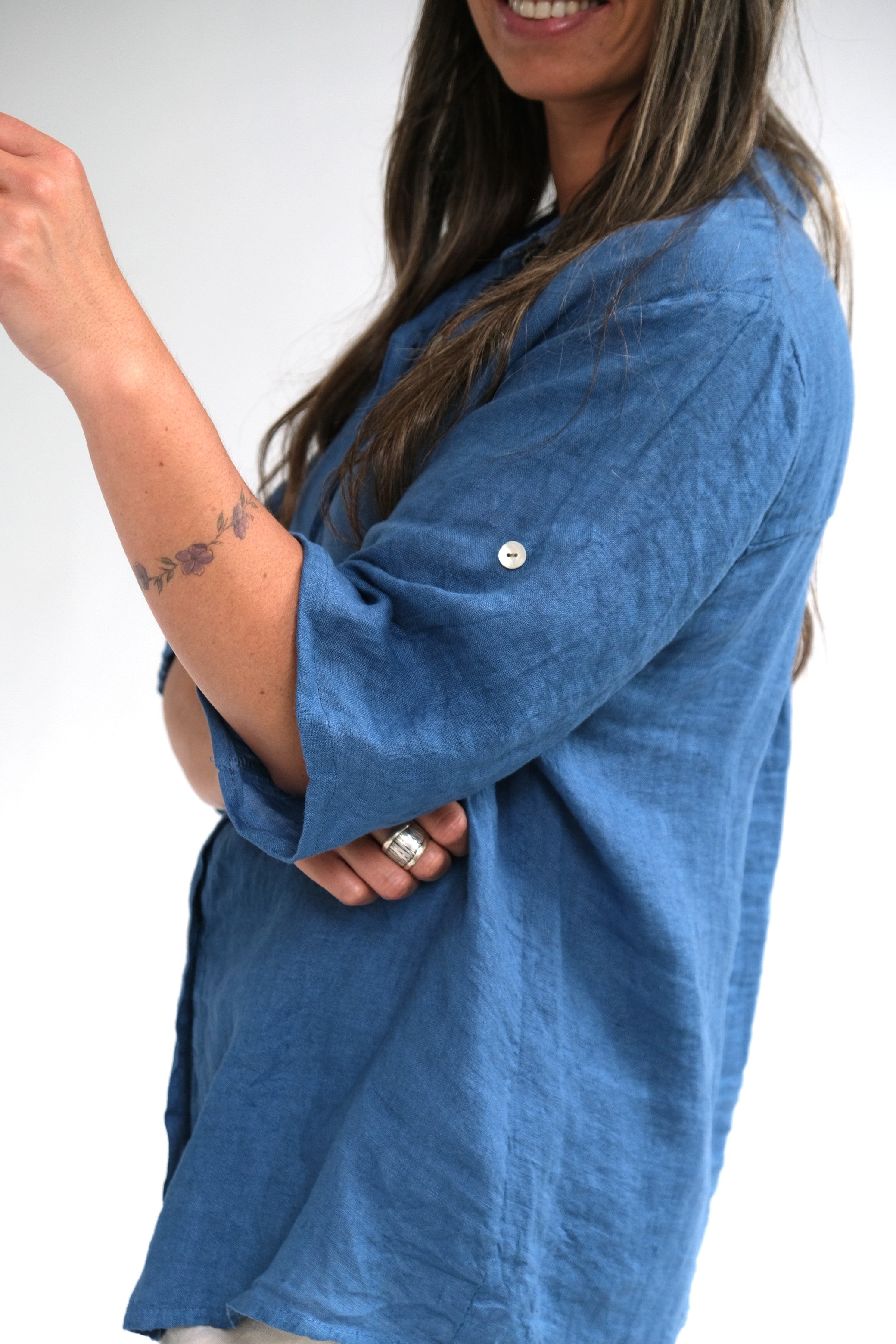 Camisa Aleli básica azul Jean