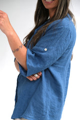 Camisa Aleli básica azul Jean