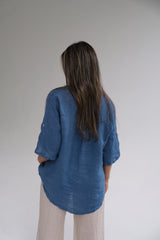 Camisa Aleli básica azul Jean