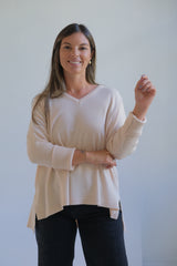 Sweater Basic V Crudo