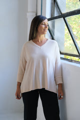 Sweater Basic V Crudo