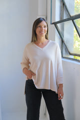 Sweater Basic V Crudo