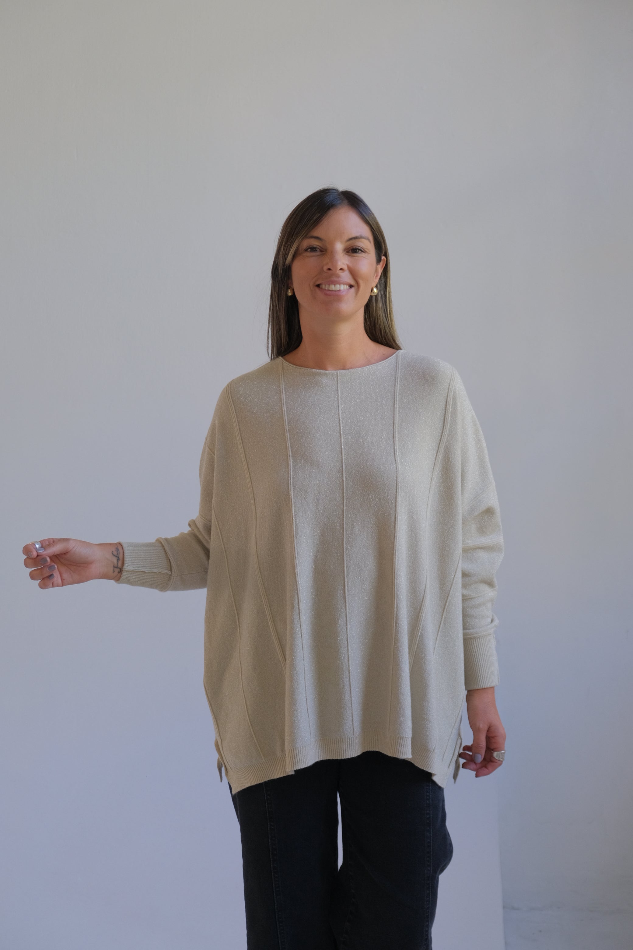 Sweater Lurex  Beige