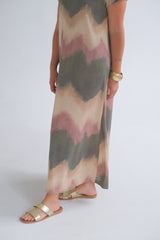 Vestido Clau Verde y Rosa