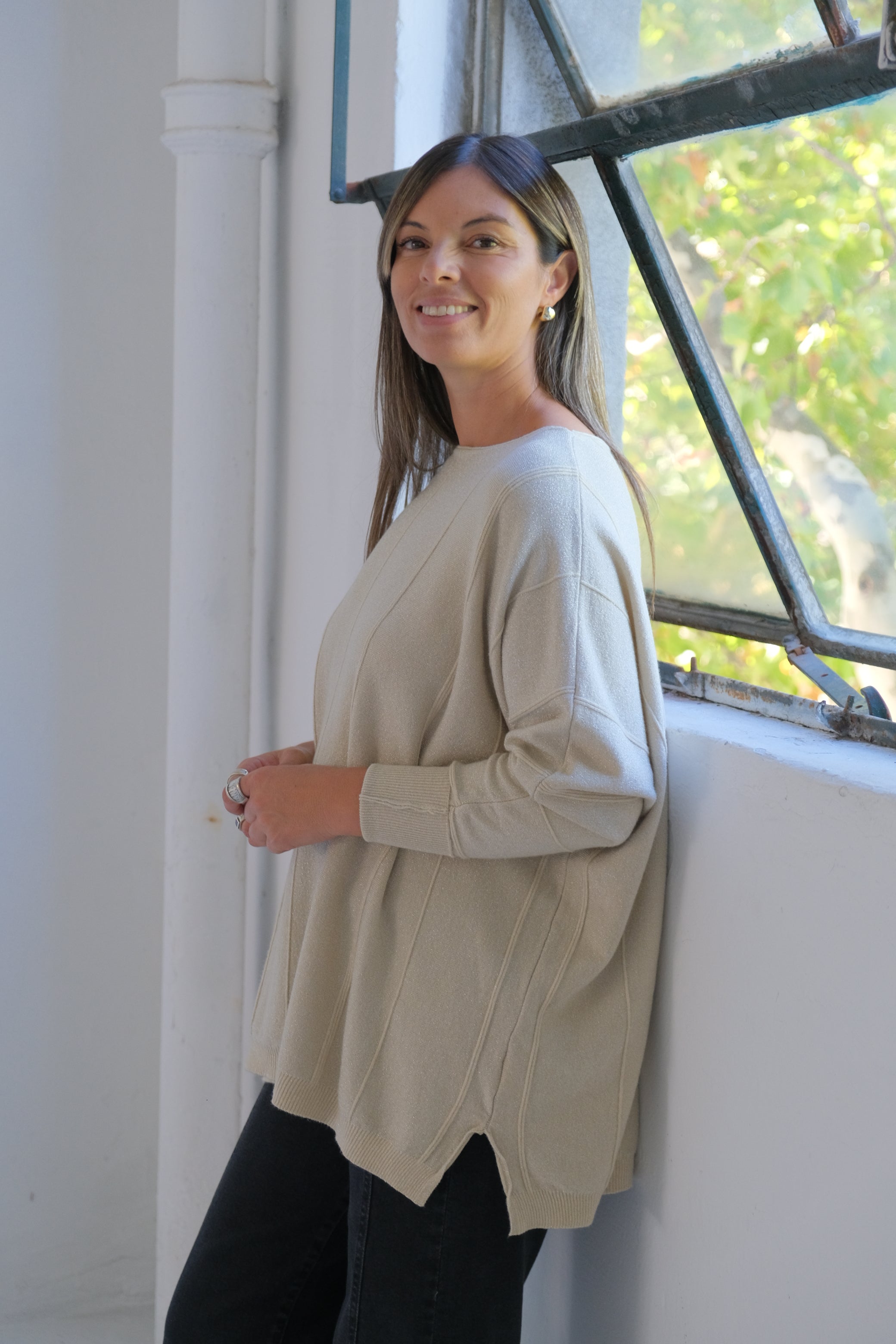 Sweater Lurex  Beige