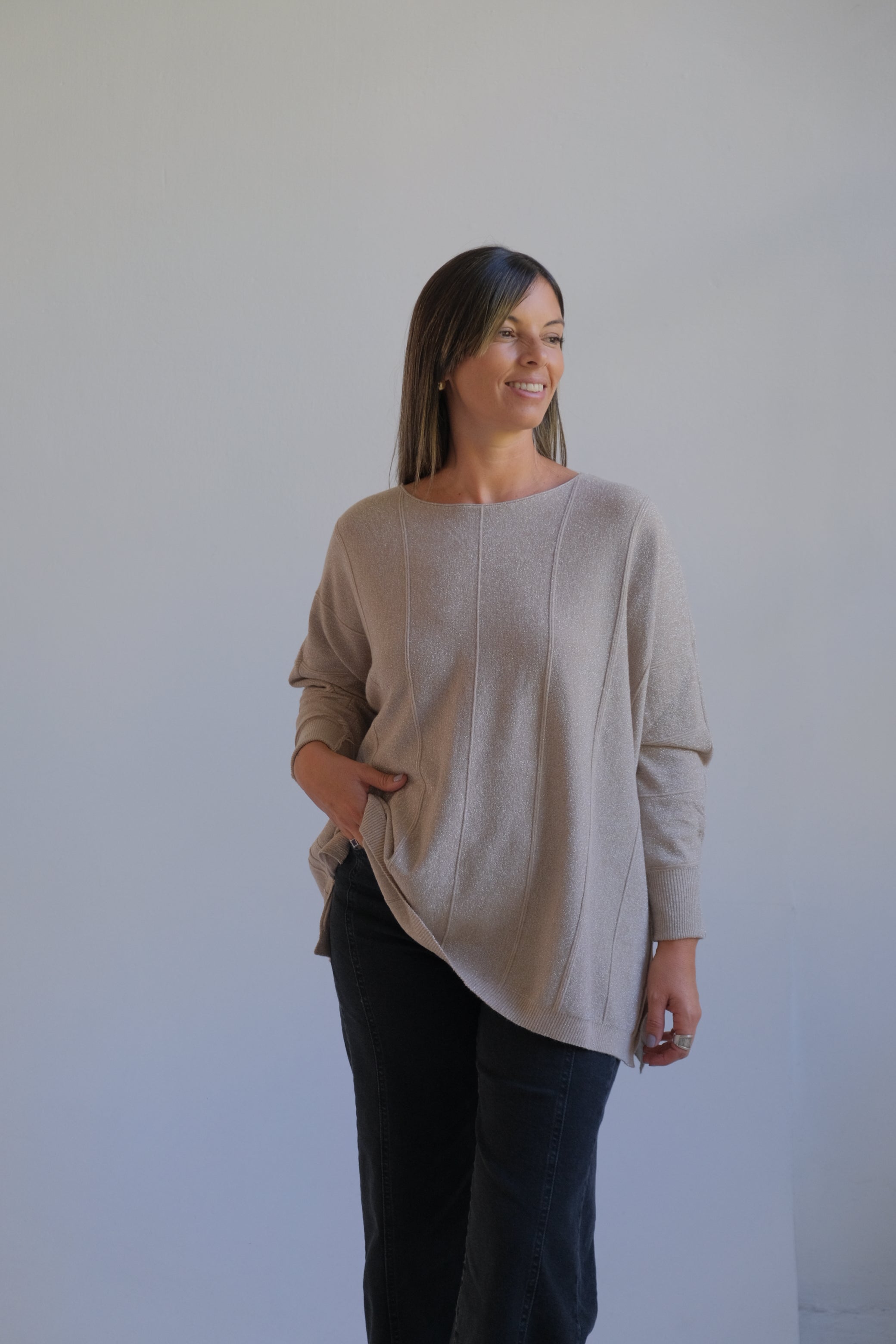 Sweater Lurex  Visón