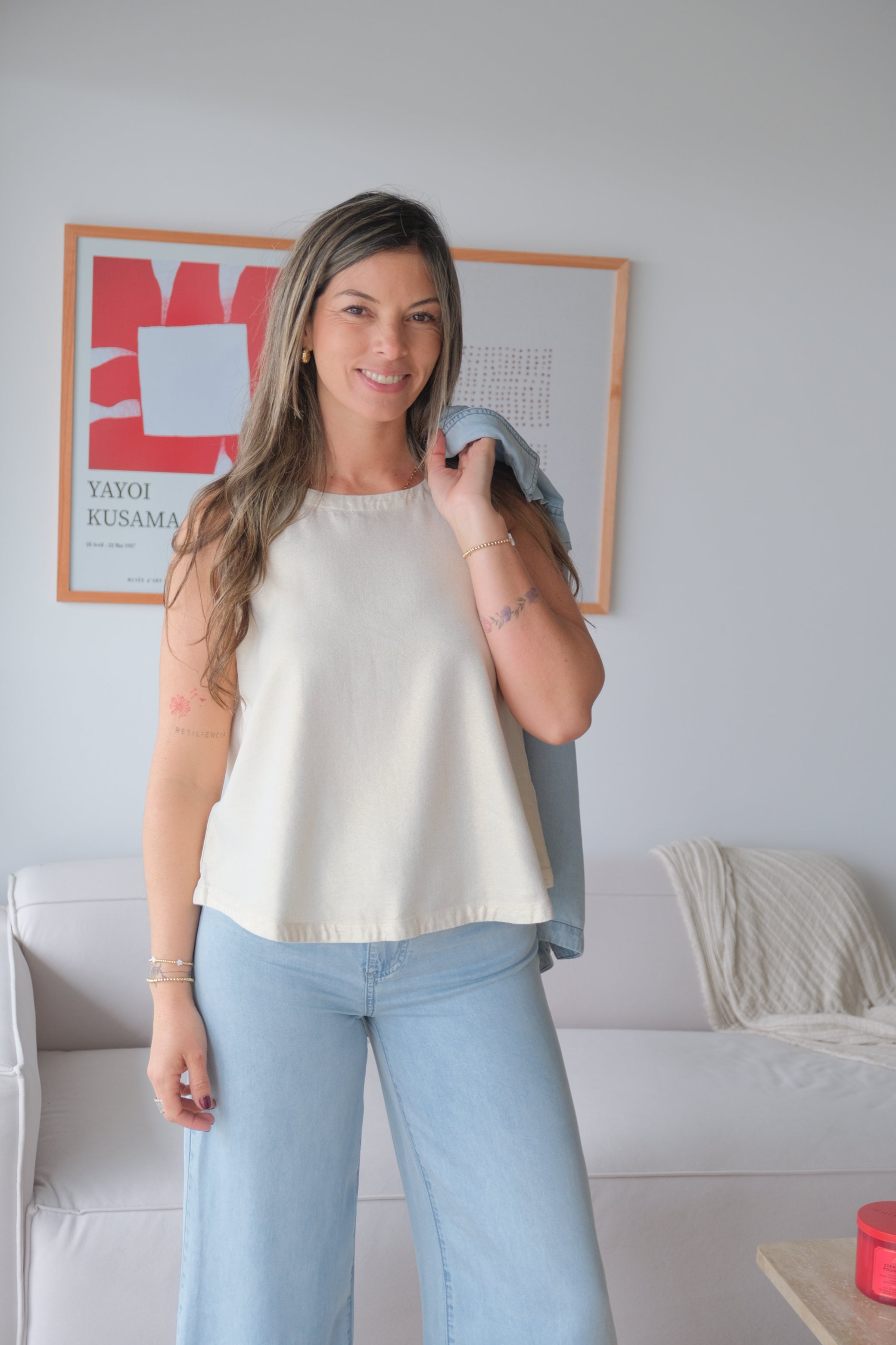 Musculosa Comodín Lurex beige claro CÁPSULA