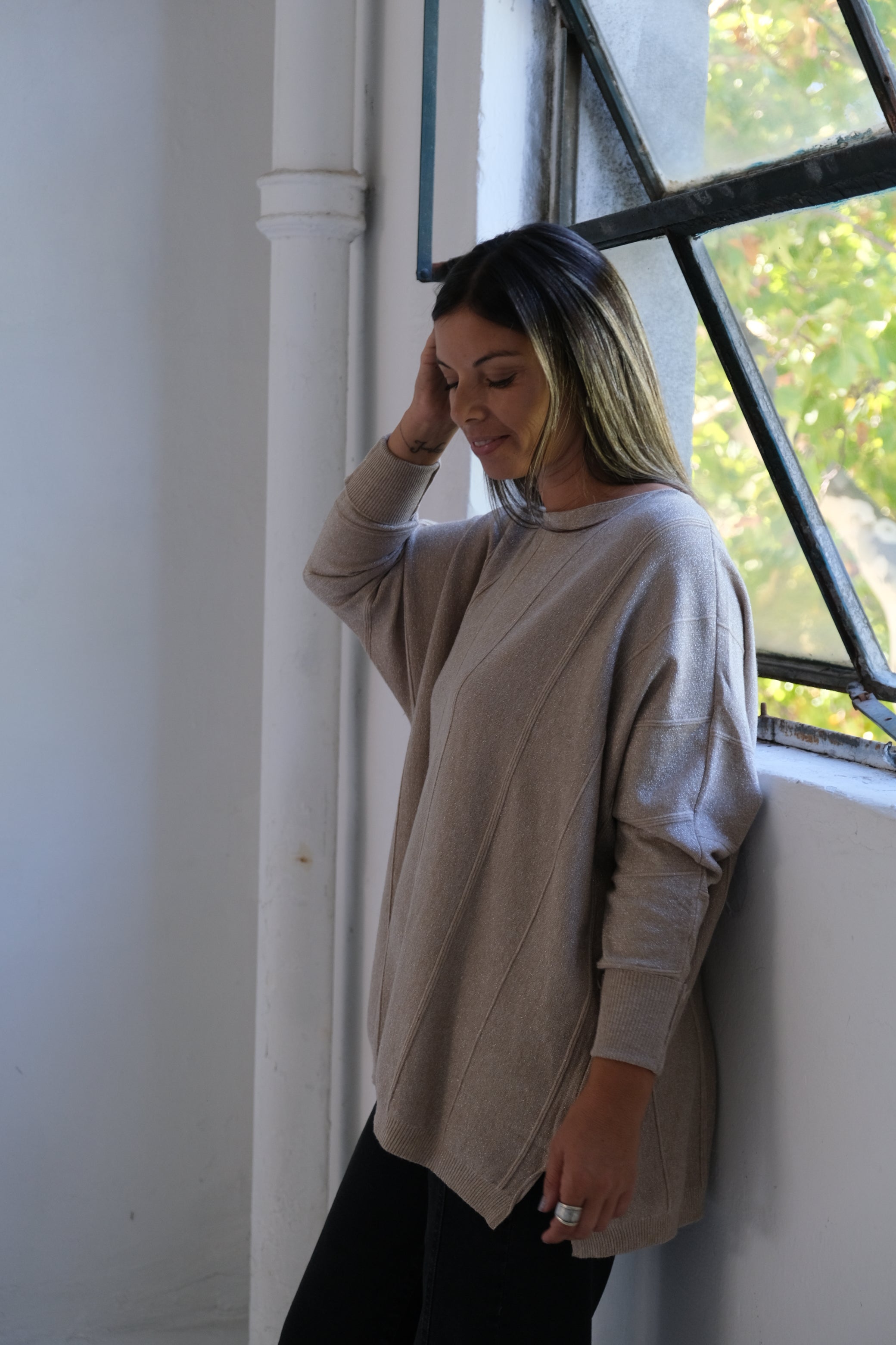 Sweater Lurex  Visón