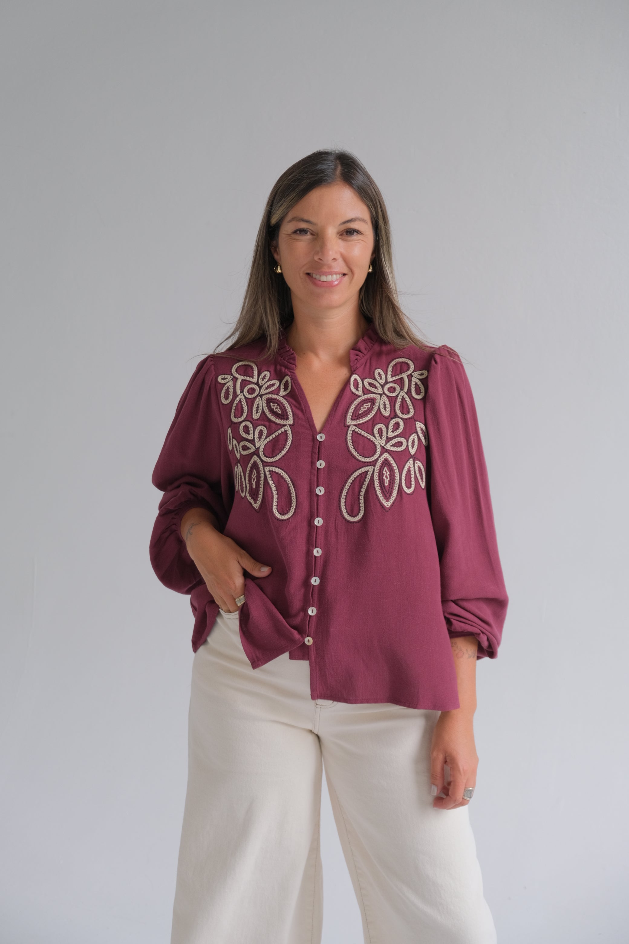 Blusa Málaga Bordó