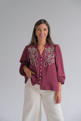 Blusa Málaga Bordó