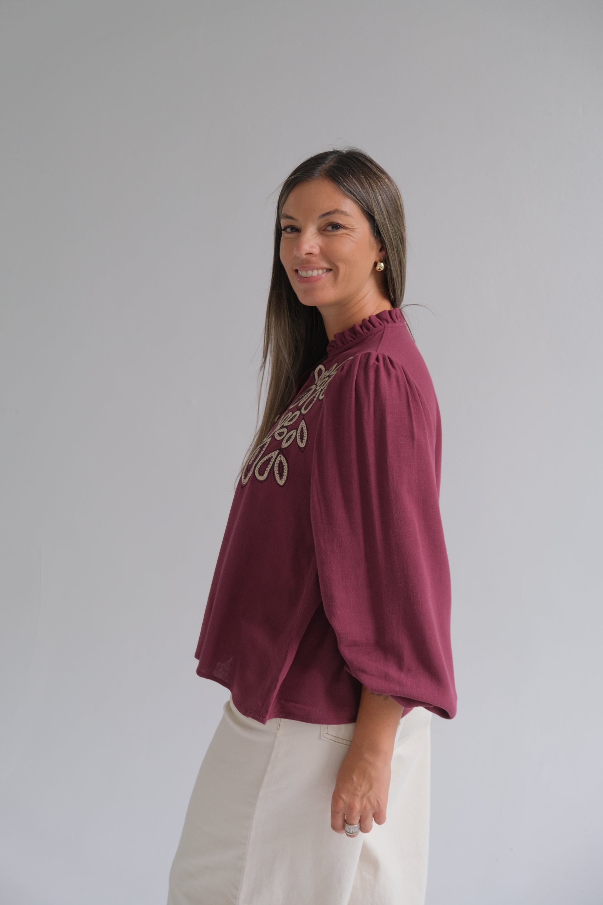 Blusa Málaga Bordó